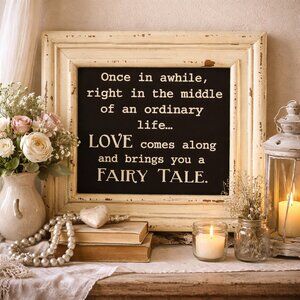 NWT Once in Awhile Distressed Farmhouse Style Wall Art Inspirational Home Decor